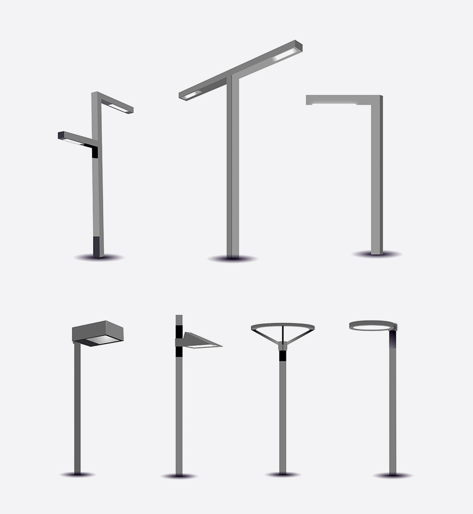 GRP Cylindrical & Square Poles For Contemporary Lighting